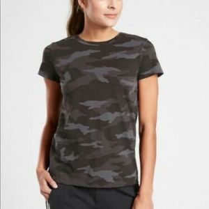 Athleta organic cotton black camo daily crew tee